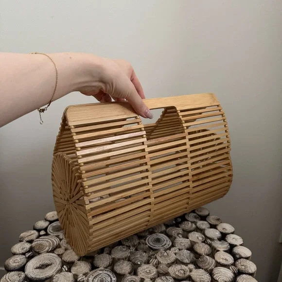 Aritzia Tan Clutch with Sculptural Design - Picture 2 of 7